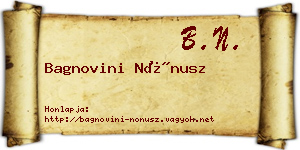 Bagnovini Nónusz névjegykártya